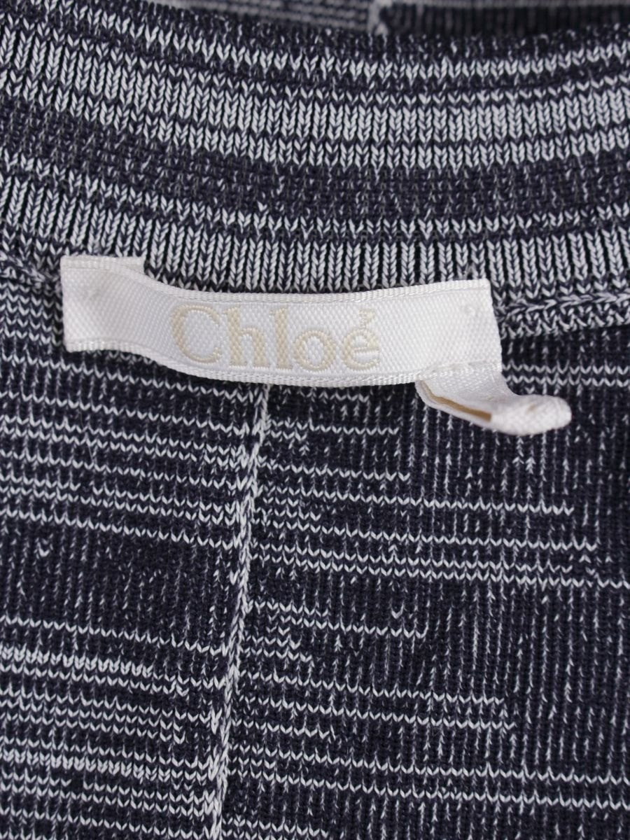 クロエ CHC19SMH0869091K ニットベスト タッセル XS ブルー/ホワイト IT0HHENW2LV6