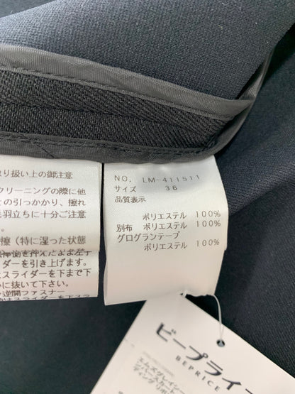 エムズグレイシー 411511 ジャンパースカート 36 ブラック ボンディング リボン フロントジップ IT6RR68H3S9G