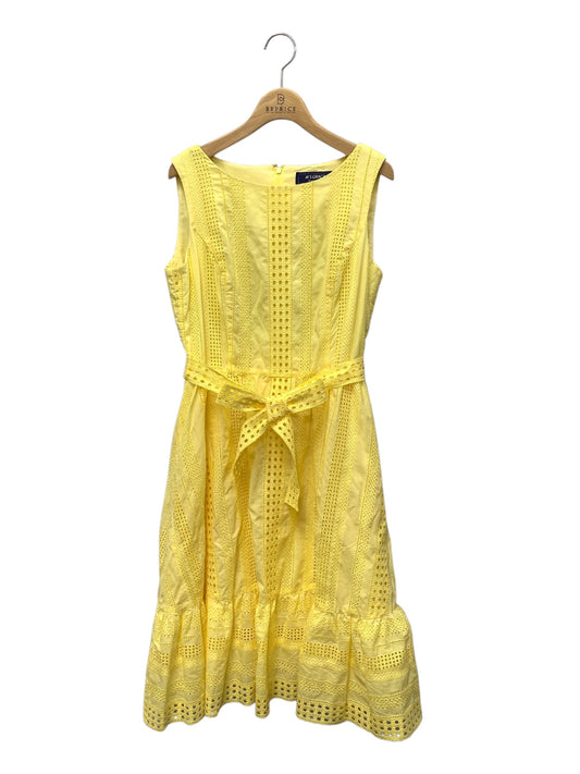 エムズグレイシー 721331 ワンピース 42 イエロー カットワーク フレア レース ITEJRZ2DRKVS