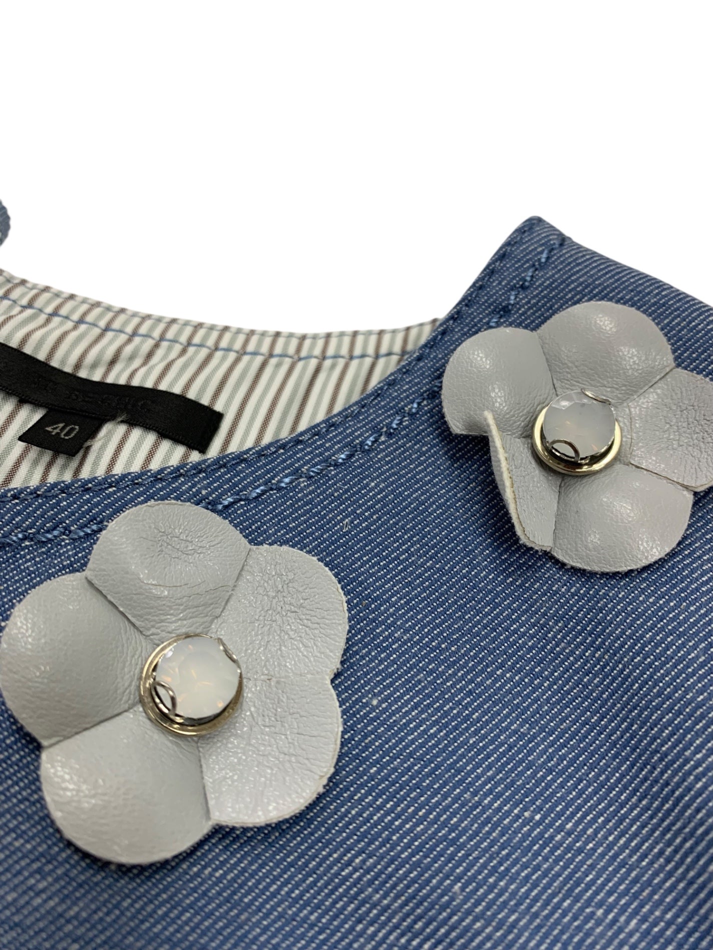 トゥービーシック W5J09-731-20 ワンピース 40 ブルー デニム フラワーモチーフ ITGD8G2FRXOO 【SALE】