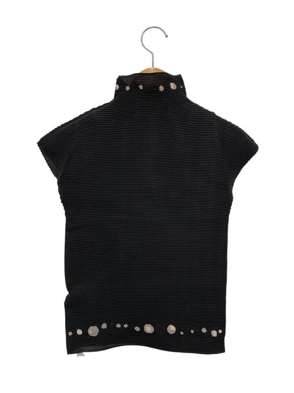 ミーイッセイミヤケ MI22FK613 プルオーバー ブラック ボトルネック ワッフルプリーツ ドット ITL7NVW1LV48