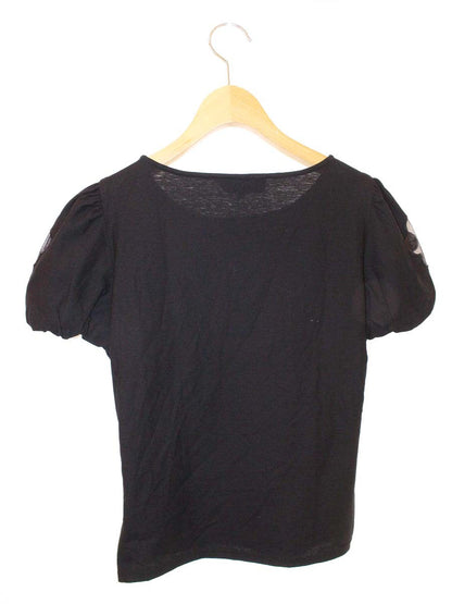 エムズグレイシー Embroidery Cut sew 915314 Tシャツ カットソー 40 ブラック コットンスパンコール チュール ITJ70X0XLYJQ