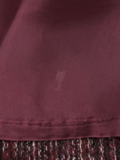 エムズグレイシー 817563 スカート 36 ワインレッド チェック ウール リボン ITTU3U3F7YSE