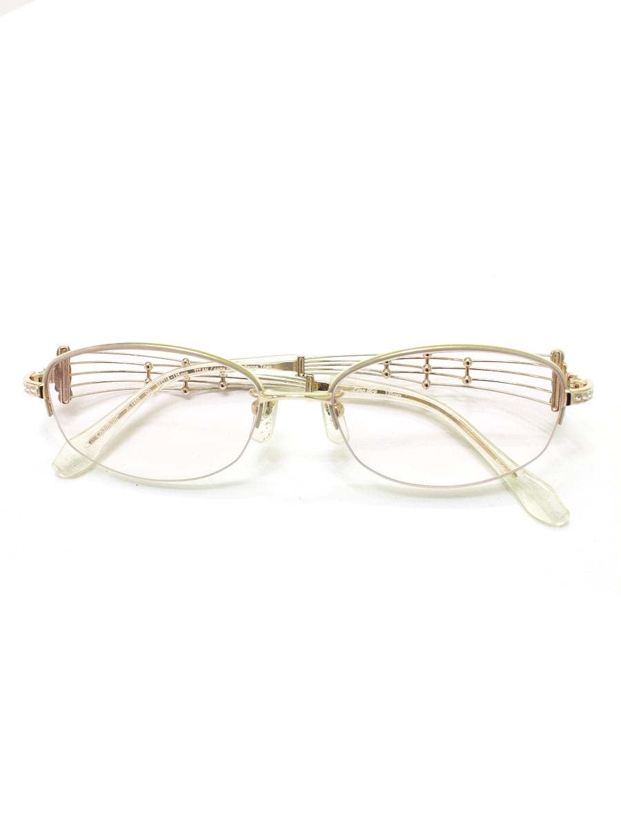 ラインアートシャルマン XL1450 メガネ ゴールド ラインストーン メタルフレーム フルリム オーバル ITG83N19608G 【SALE】