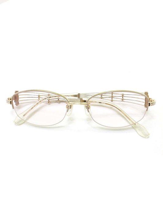 ラインアートシャルマン XL1450 メガネ ゴールド ラインストーン メタルフレーム フルリム オーバル ITG83N19608G 【SALE】