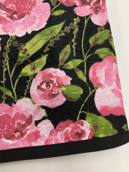 エムズグレイシー 237521 スカート 44 ブラック フラワーモチーフ タックフレア ITCI5MU0AOY2