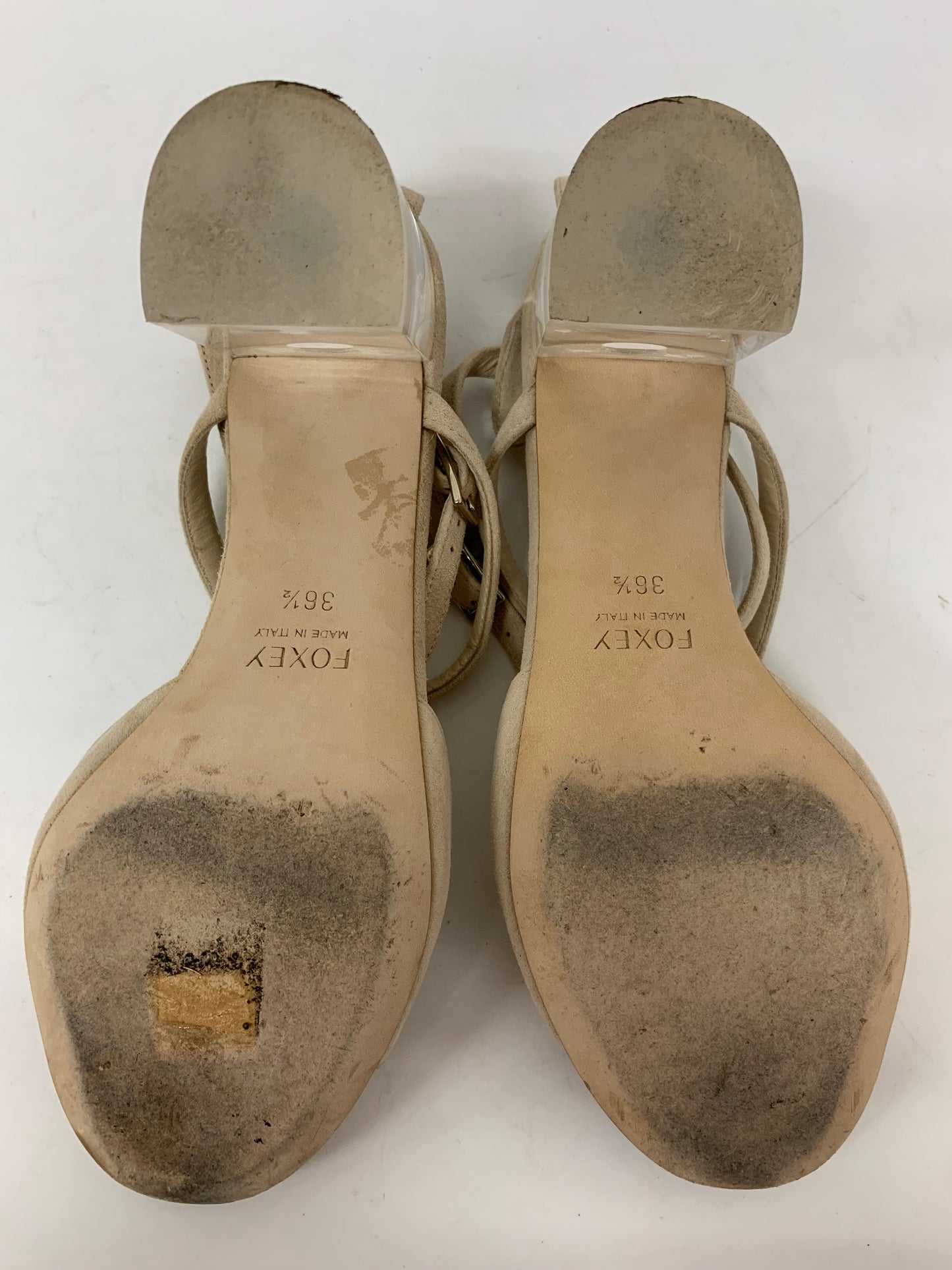 フォクシー サンダル 36 1/2 ベージュ スエード クリアヒール ITMJJZ85KPZQ 【SALE】