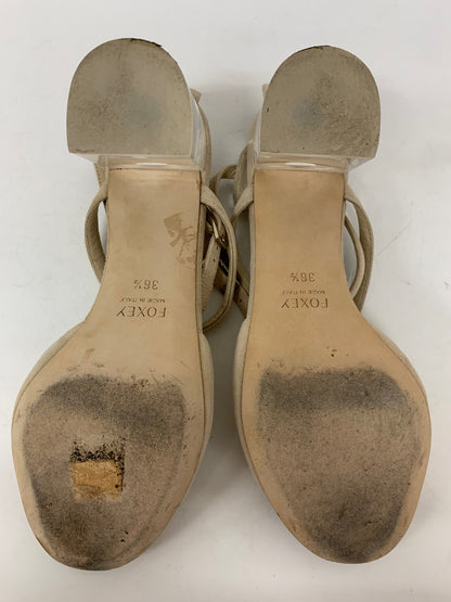 フォクシー サンダル 36 1/2 ベージュ スエード クリアヒール ITMJJZ85KPZQ 【SALE】