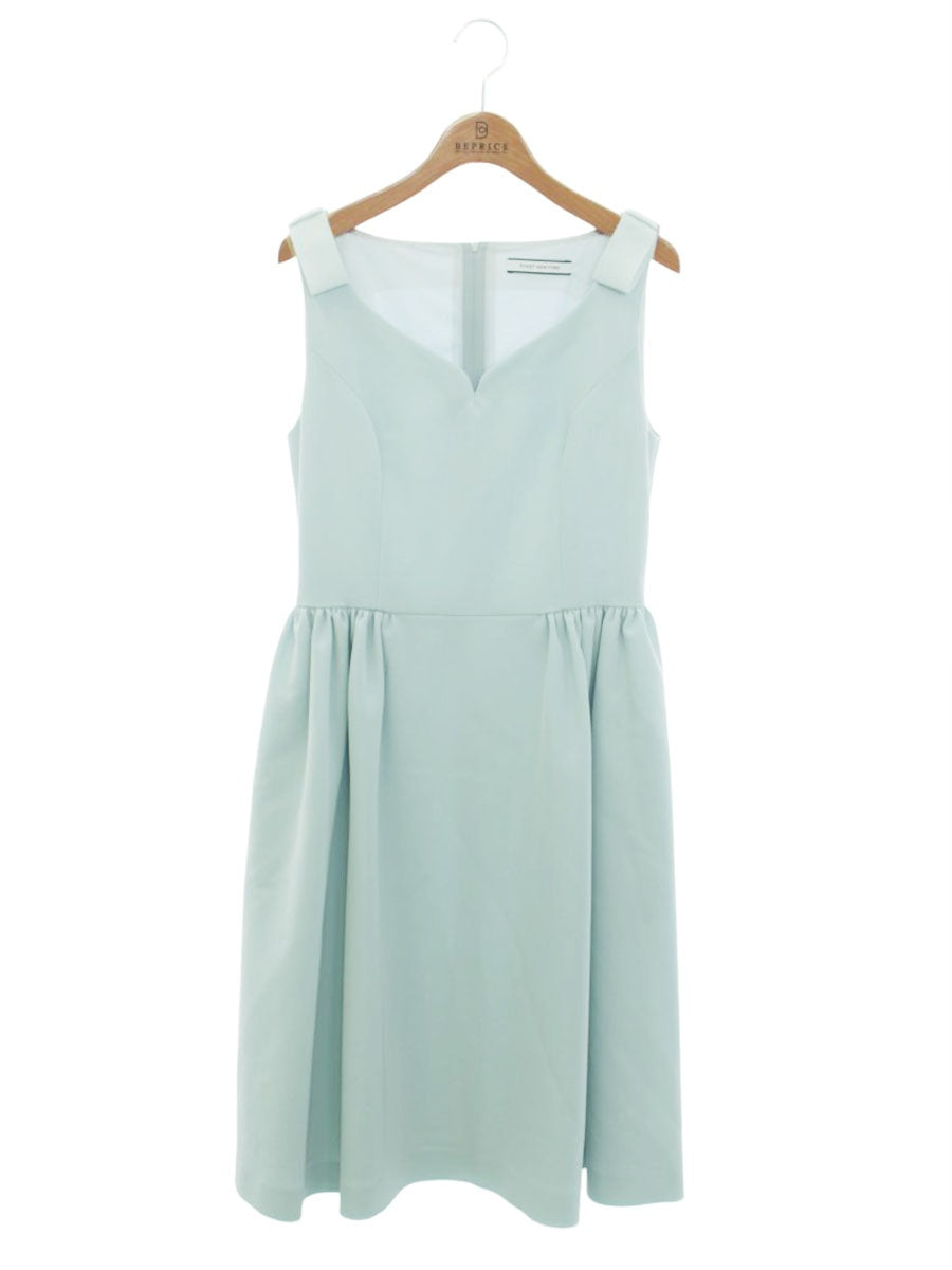 フォクシーニューヨーク 36462 ワンピース 40 ブルー 肩リボン IT7LPRBOR7EA