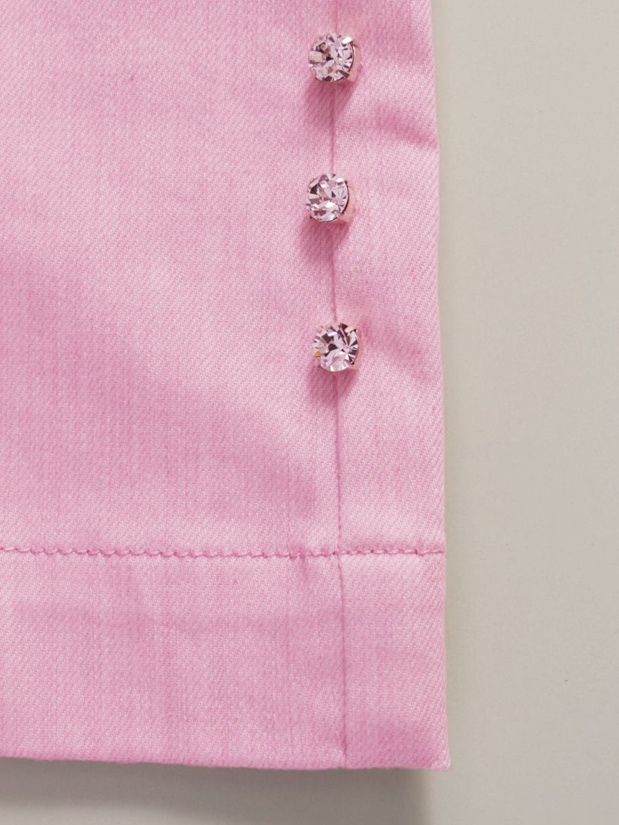 トゥービーシック W5R02-520-12 デニムパンツ 38 ピンク カラー ラインストーン ITJ8D3IHRBY0