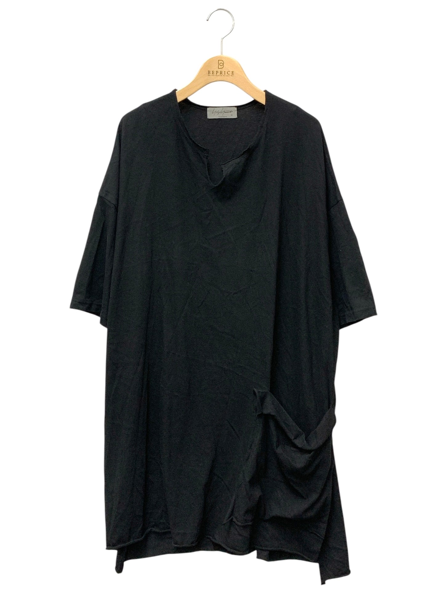 ヨウジヤマモトプールオム NOTCHED NECK POCKET T HS-T85-087 チュニック 3 ブラック IT75F5EJ5SZI