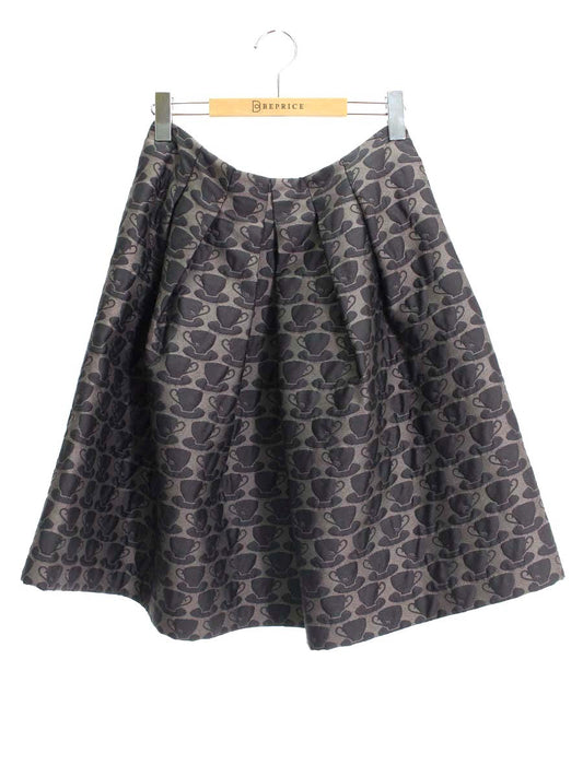 エムズグレイシー 917534 スカート 40 ブラウン Coffee Cup Motif Skirt IT15LUB276U0