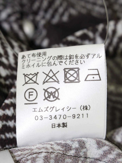 エムズグレイシー 010510 ブラウス 38 ブラウン フラワーモチーフ パールボタン ITGZ065E9HWS