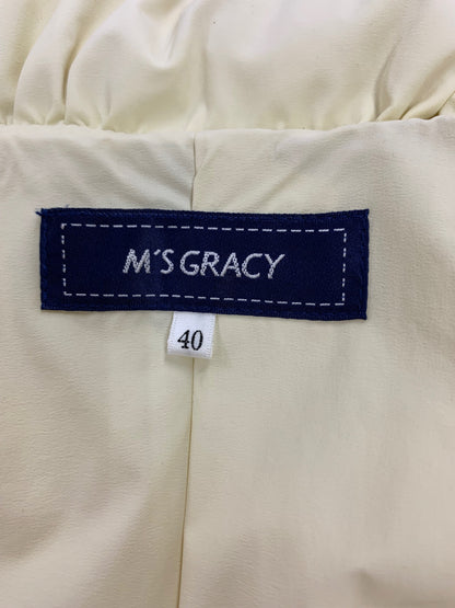 エムズグレイシー 819509 ダウンコート 36 ホワイト レッキスファー ダブルジップ 2way IT03TG10UVSG