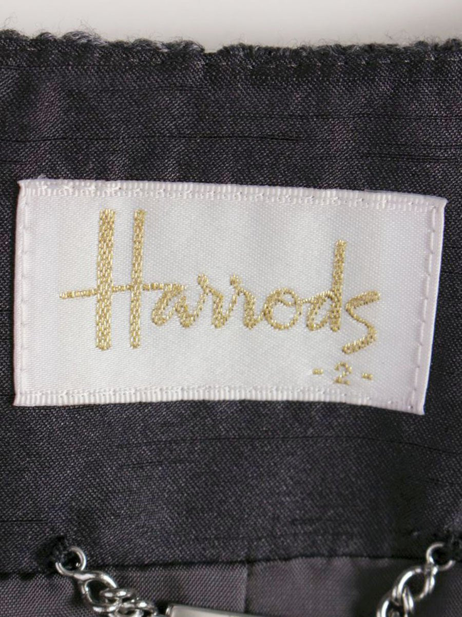 ハロッズ 11500151 ノーカラージャケット 2 チャコール レース ITH8E8GQ9QS2