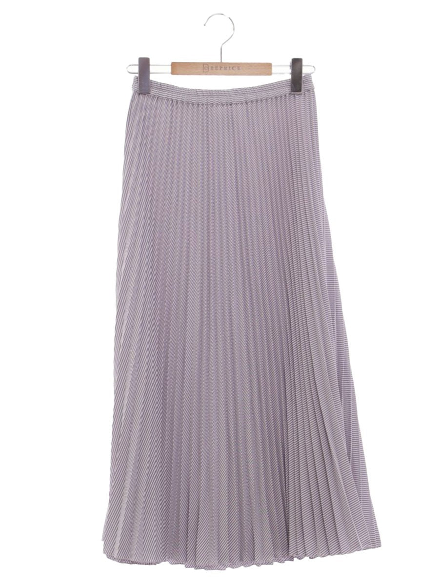 エムズグレイシー ストライププリーツスカート 417316 38 ブルー ITC47049GWK4