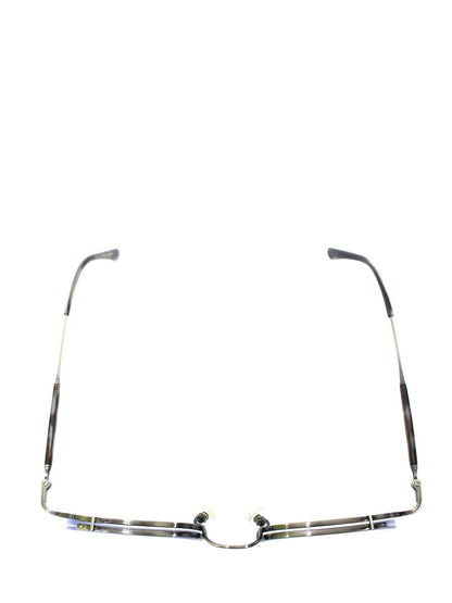 ノヴァ H-3033 メガネ シルバー/ブラウン メタルフレーム ハーフリム ウェリントン IT8AW4OT1LHC