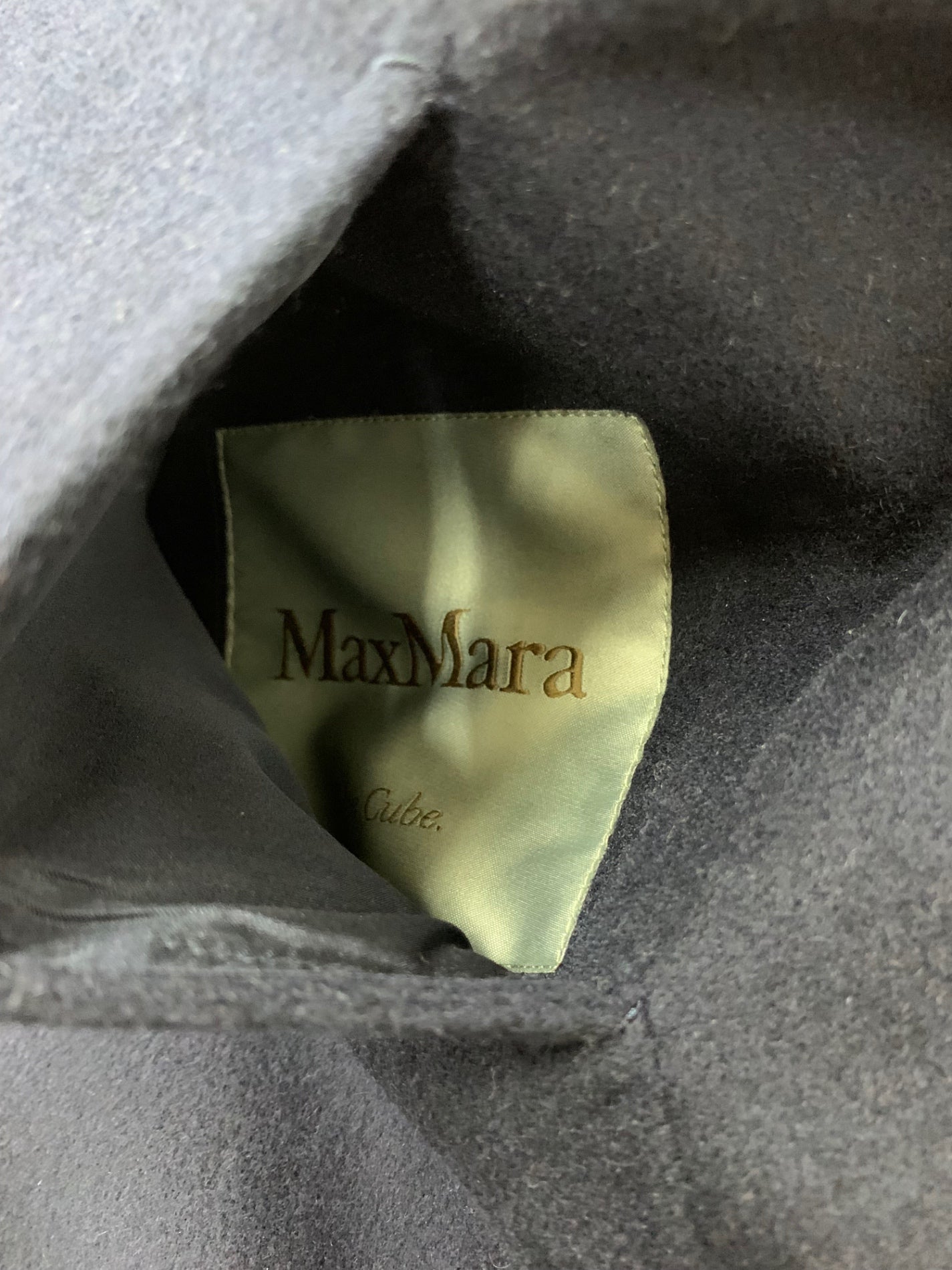 マックスマーラ the Cube 901101076 ノーカラーコート 38 ネイビー アンゴラ混 ITQY3VDX7QHG