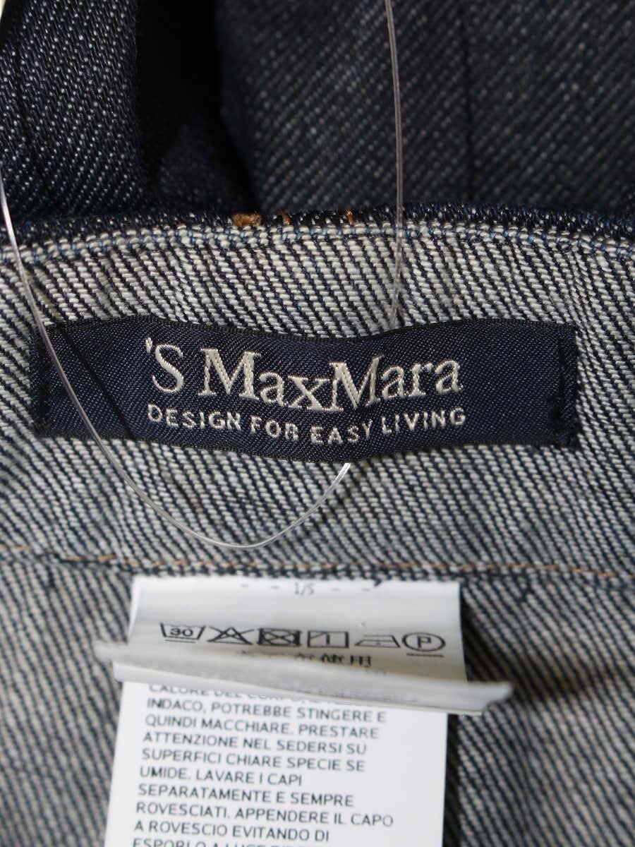 エスマックスマーラ 918601936 デニムパンツ 38 ネイビー  ワイド センタープレス IT6YFE1WA0WN