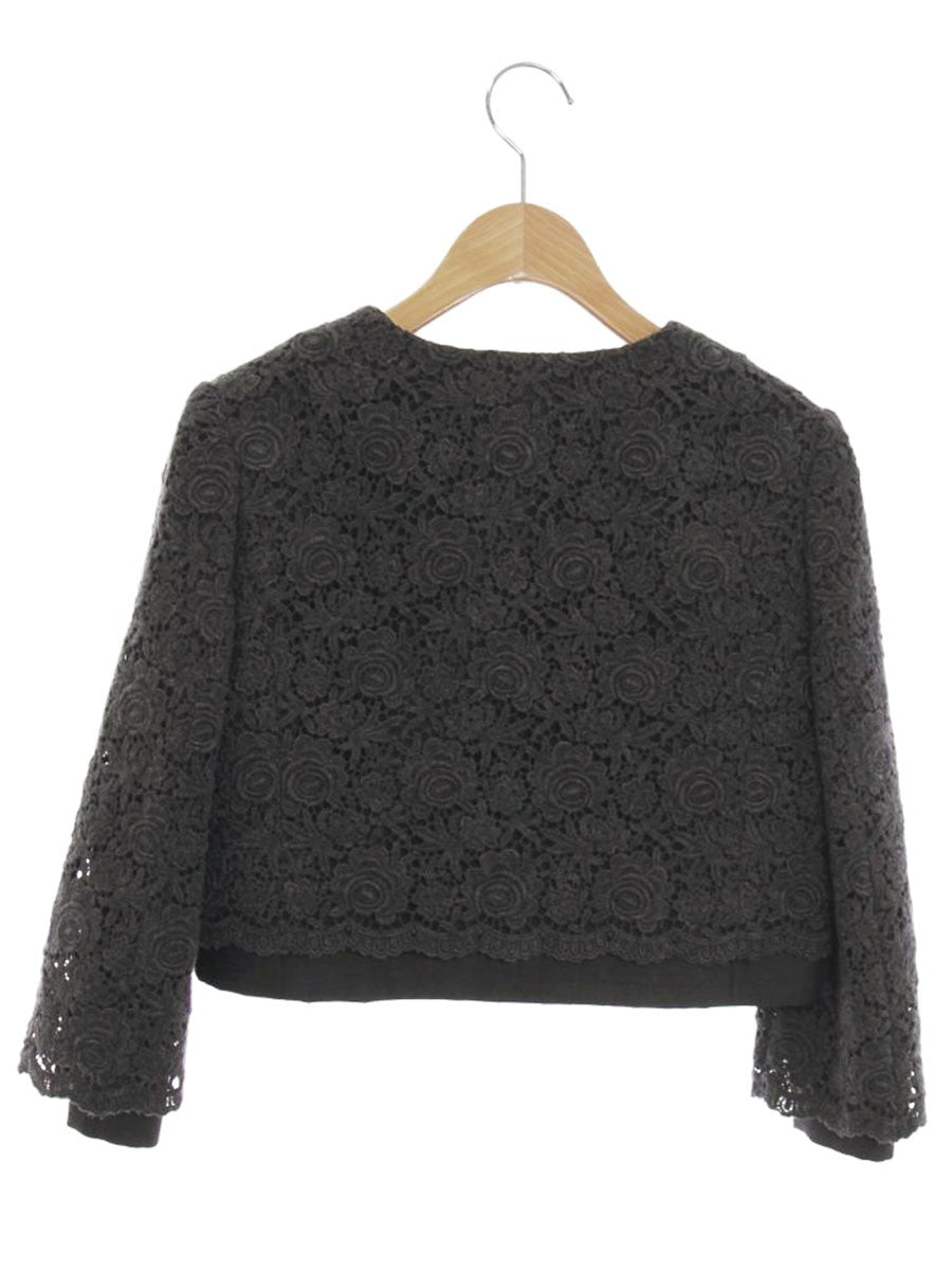 ハロッズ 11500151 ノーカラージャケット 2 チャコール レース ITH8E8GQ9QS2