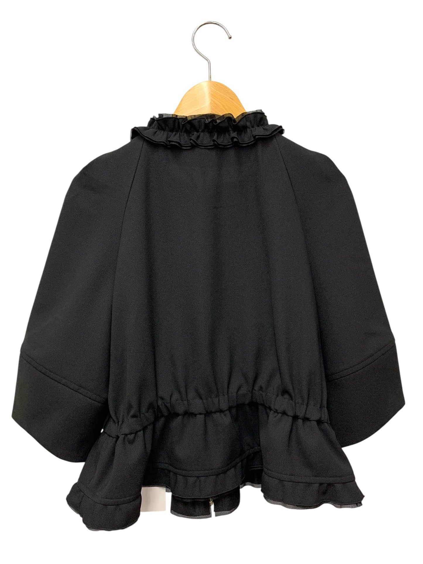 エムズグレイシー 514125 ブルゾン 36 ブラック ジップアップ フリル IT2INS20JINR 【SALE】