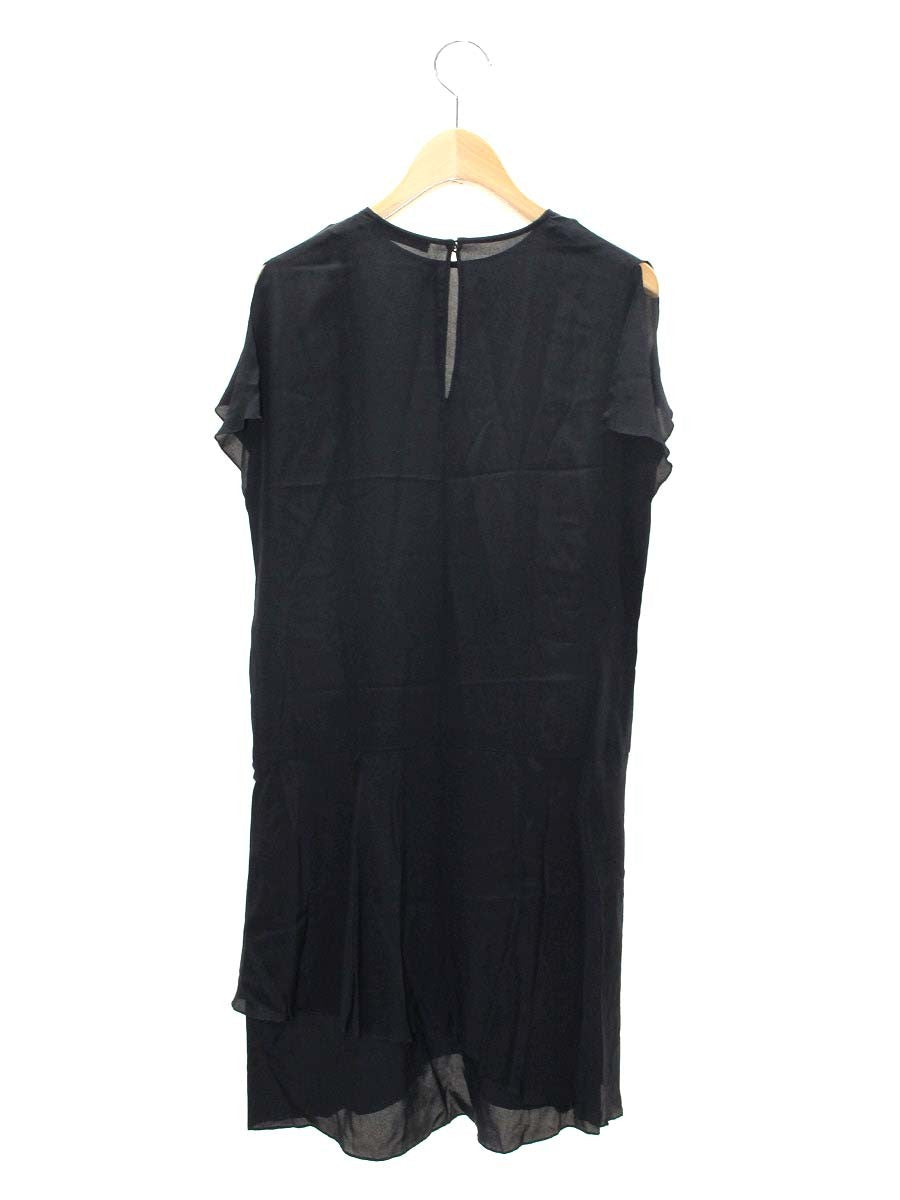 ヨーコチャン YCD-14SS-092 ワンピース 38 ブラック シルク アシンメトリー IT0J3GL8SOX5