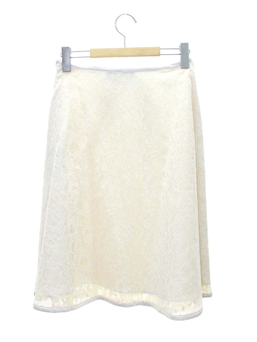 エムズグレイシー 217703 スカート 38 アイボリー レース フレア ITTYEJGLHU1D