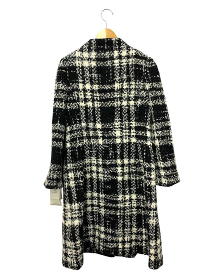 エムズグレイシー Black x White Check Coat 819519 コート 38 ブラック ウール混 ITBKH20Y5X7T 【SALE】