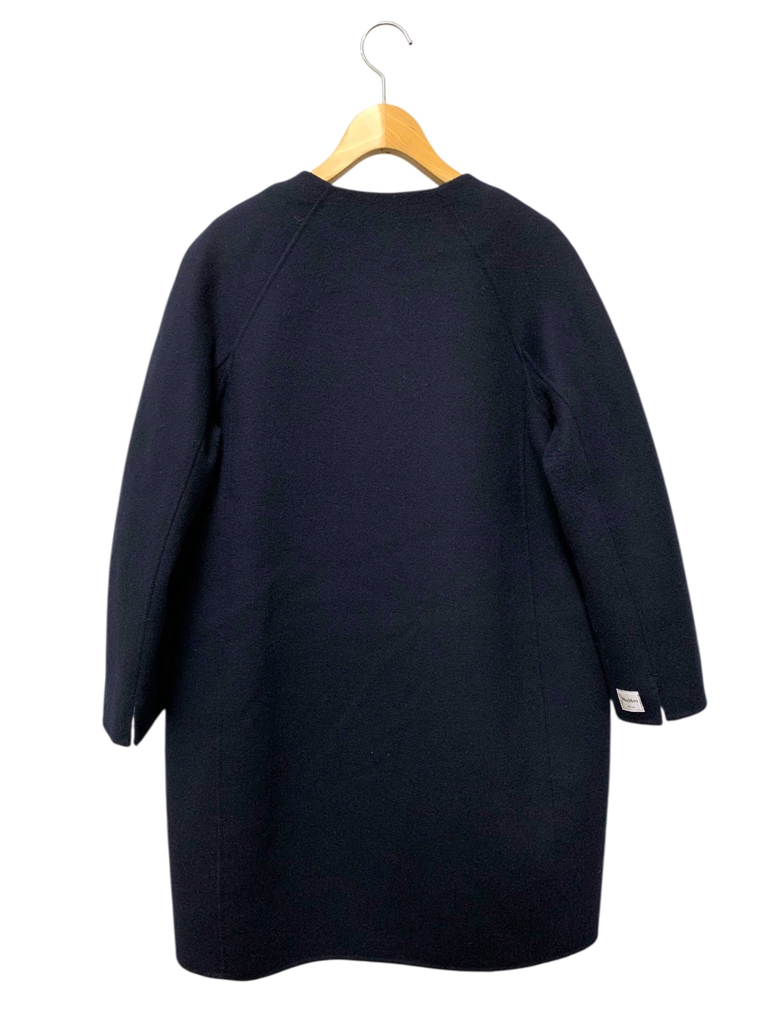 マックスマーラ the Cube 901101076 ノーカラーコート 38 ネイビー