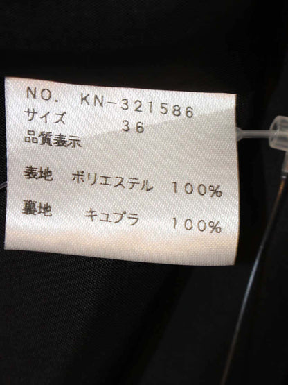 エムズグレイシー 321586 ワンピース 36 ブラック フラワーモチーフ バルーン ベロア切替 ITSSMS3FQIUI