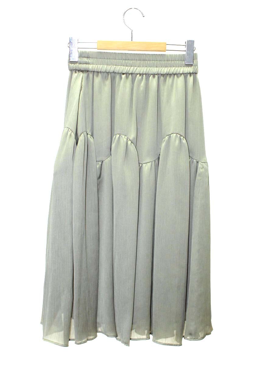 ルネ basic 5124060 スカート 34 グリーン シフォン ティアード ITRNWDL8YE14