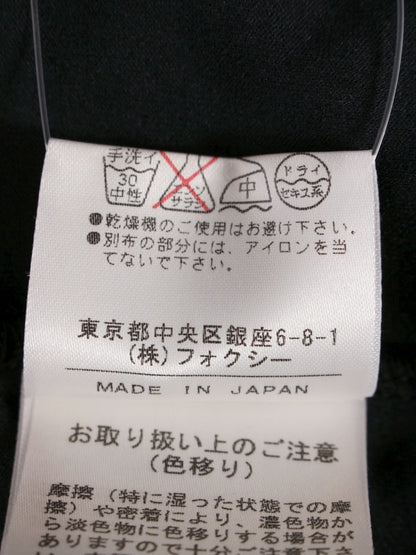 フォクシーニューヨーク 18595 ワンピース 40 ブラック ベロア スエード ITFNQUOU0OL8