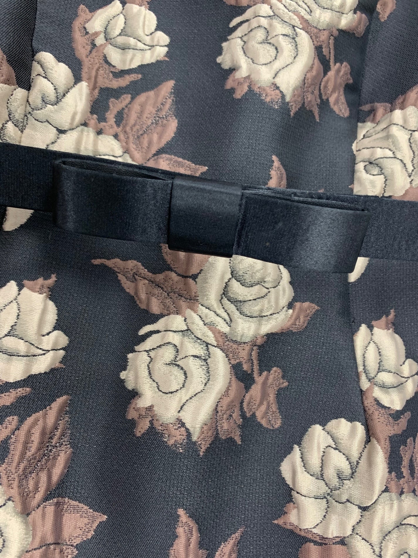 エムズグレイシー 721545 ワンピース 36 ブラック ジャガード バラ