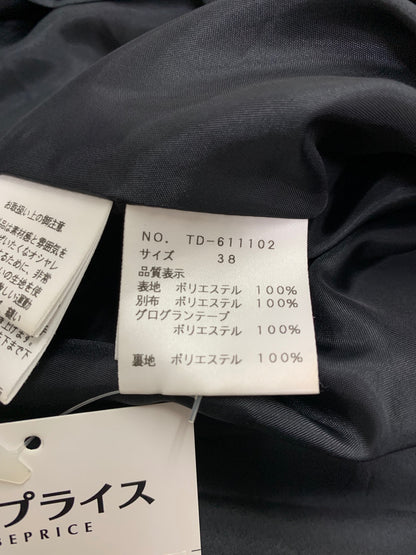 エムズグレイシー 611102 ワンピース 38 ブラック フラワーモチーフ リボン フロントジップ ITXWJDHO7W4U