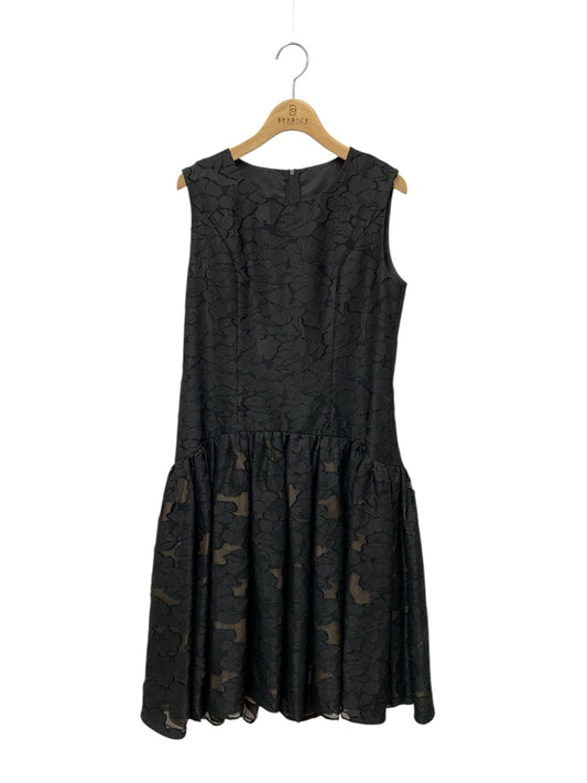 フォクシーブティック 37049 ワンピース 38 ブラック フラワー ギャザー ITZH8OSURM26