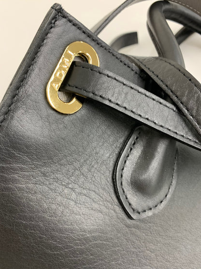 エーディーエムジェイ トートバッグ ブラック フラップ ショルダー 2way レザー ITINNADZE519