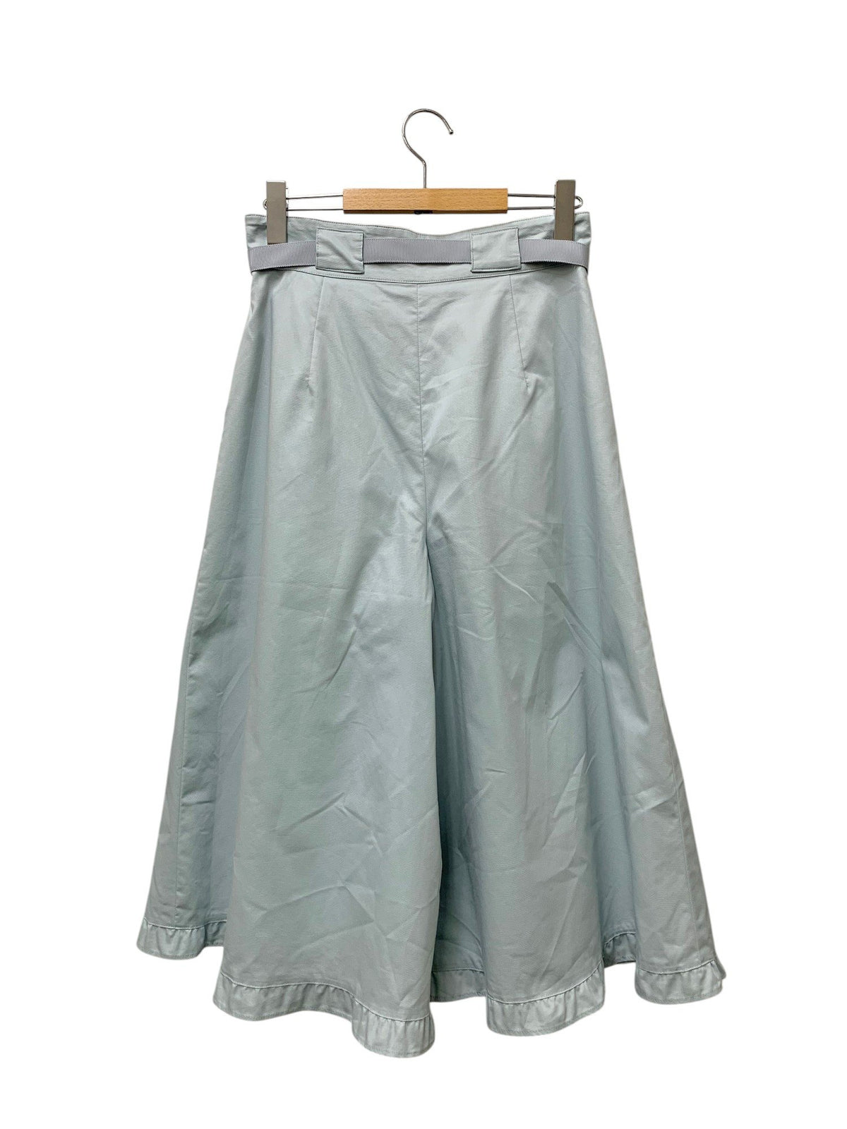 エムズグレイシー Cigarette Pants with Ribbon 016303 パンツ 40 ブルー ワイド ITGGQEXZZNCF