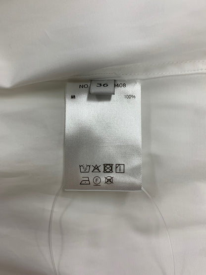 エブール エッセンシャルコットン シャツ 4110700408 36 ホワイト ボウタイ タック IT1UDMUCMLO0