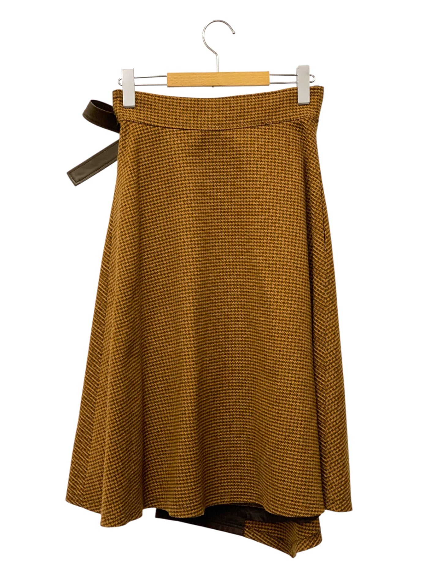 エムズグレイシー Asymmetry Skirt 917709 スカート 38 ブラウン 千鳥柄 ITLHOGKGU106