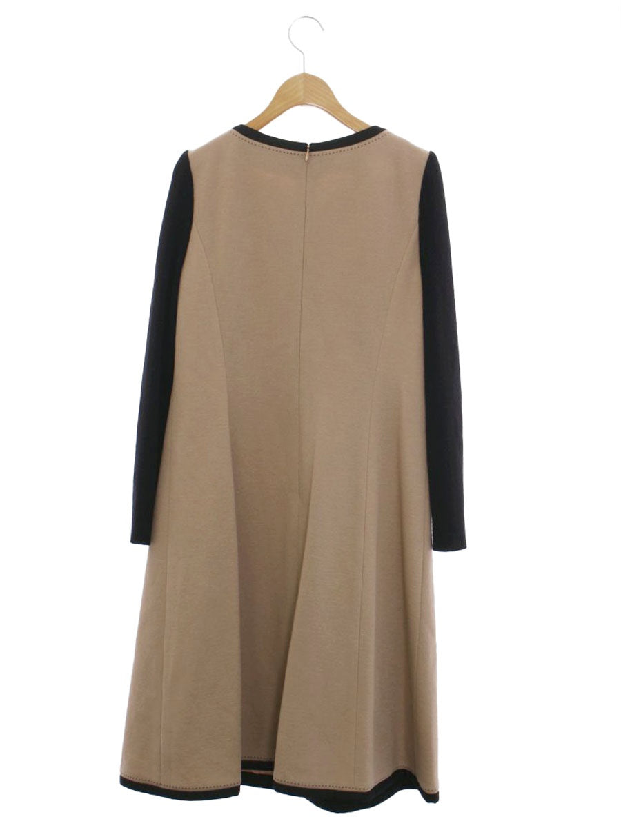 エムズグレイシー 011547 ワンピース 40 ブラウン ステッチ バイカラー ITPK2AY49GRP