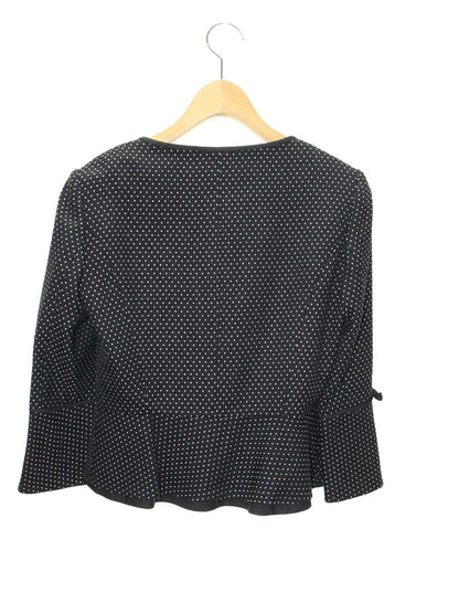 エムズグレイシー 724528  ジャケット 38 ブラック ノーカラー ドット柄 ITE4TBTJ57HW