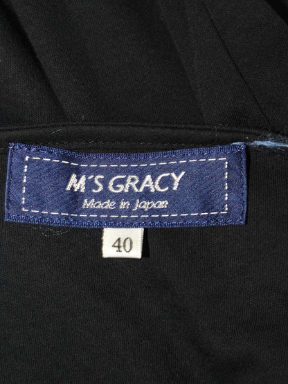 エムズグレイシー 315325 トップス 40 ブラック リボン 綿100％ ITHE0E9ZNLMG