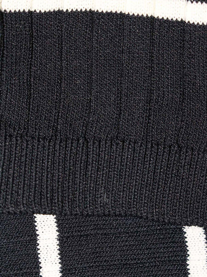 スーパービューティー ニット 42 ネイビー ボーダー リブ 刺繍 すずらん ITZFVP0H7BHS 【SALE】