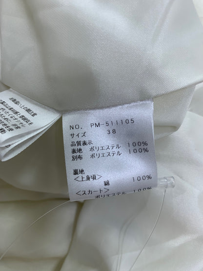エムズグレイシー 511105 ワンピース 38 ホワイト リボンモチーフ ラメ ITOB11ILOS4Q