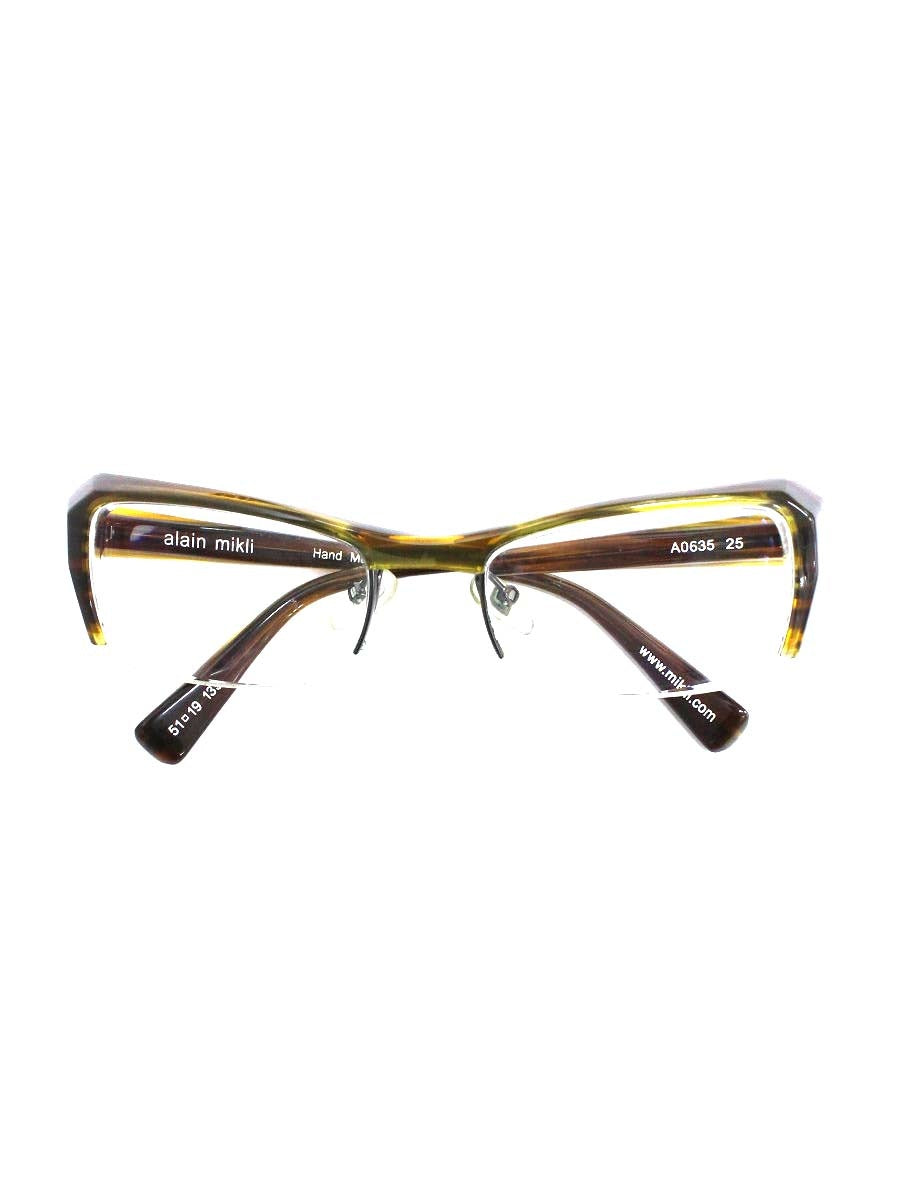 アランミクリ A0635 メガネ ブラウン セルフレーム ハーフリム（ナイロール）スクエア ITNKTSDI7HH0 【SALE】