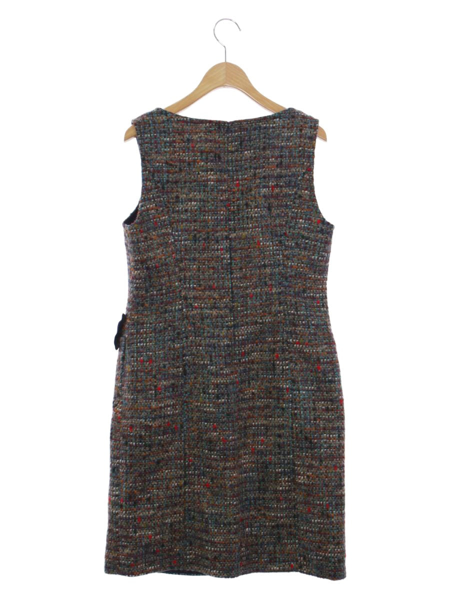 エムズグレイシー 221711 ワンピース 38 マルチカラー ツイード リボン ITHTCXQQJTP4