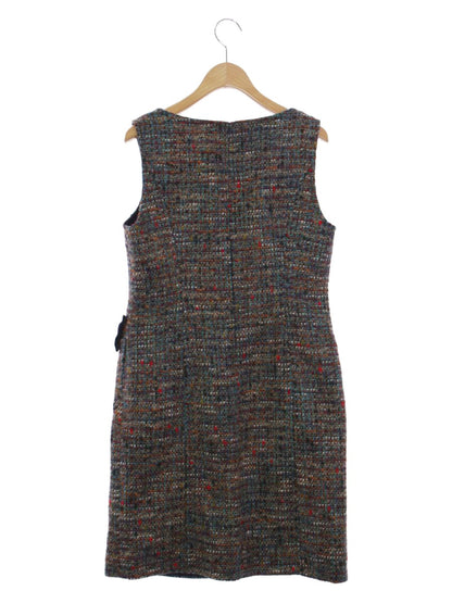 エムズグレイシー 221711 ワンピース 38 マルチカラー ツイード リボン ITHTCXQQJTP4