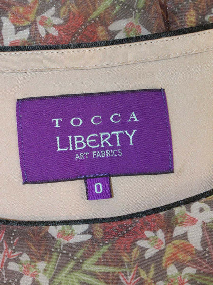 トッカ LIBERTY ART FABRICS OPTOGW0375 ワンピース 0 ブラウン フラワーモチーフ ITJ4SWRWQQ7C