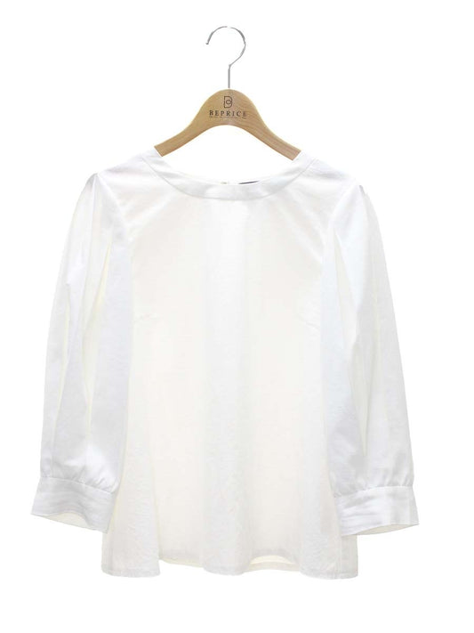 エムズグレイシー 110307 ブラウス 40 ホワイト 袖プリーツ ITBCGEQKMPB6