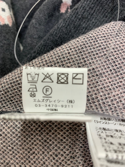 エムズグレイシー 518704 セーター 40 グレー フラワー ロゴ 刺繡 IT4FDIM72EGU